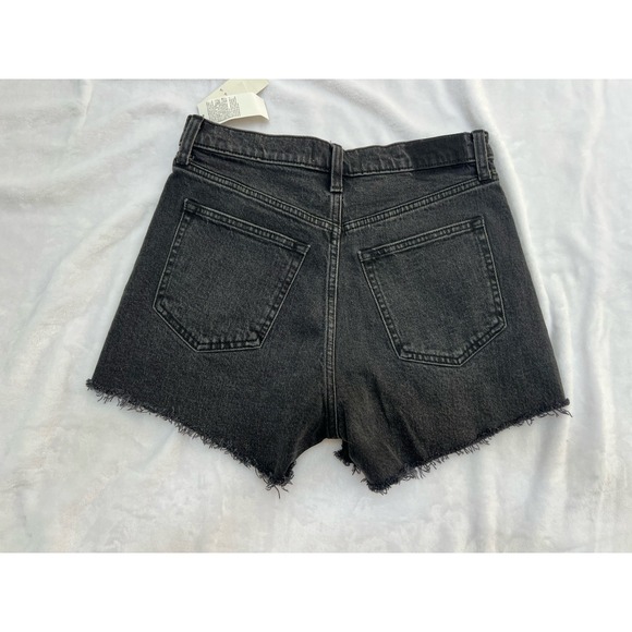 NWT Abercrombie & Fitch '90s Relaxed Cutoff Shorts High Rise Black 27(ACT 28) 4 - Picture 4 of 7